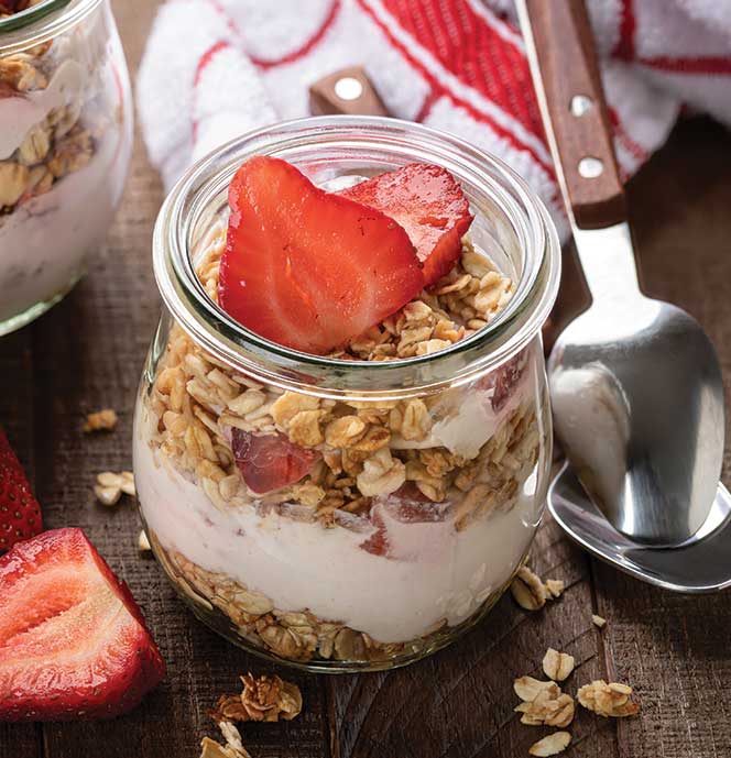 Yogurt Strawberries Granola